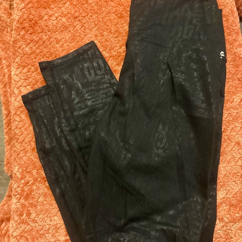Fabletics Black Patterned Leggings